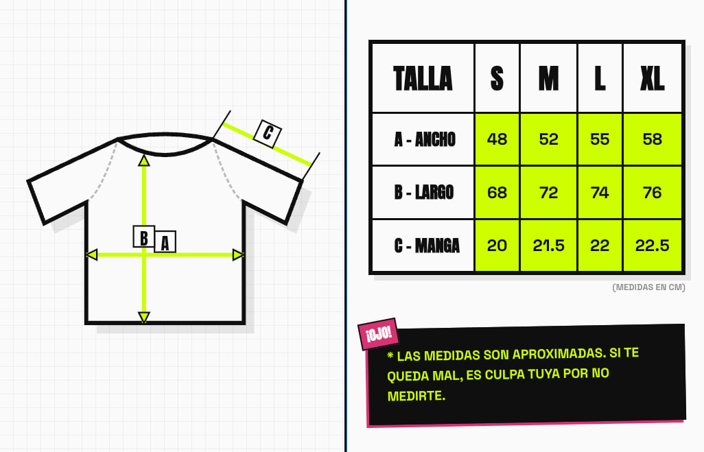 Guía de tallas KameSetas
